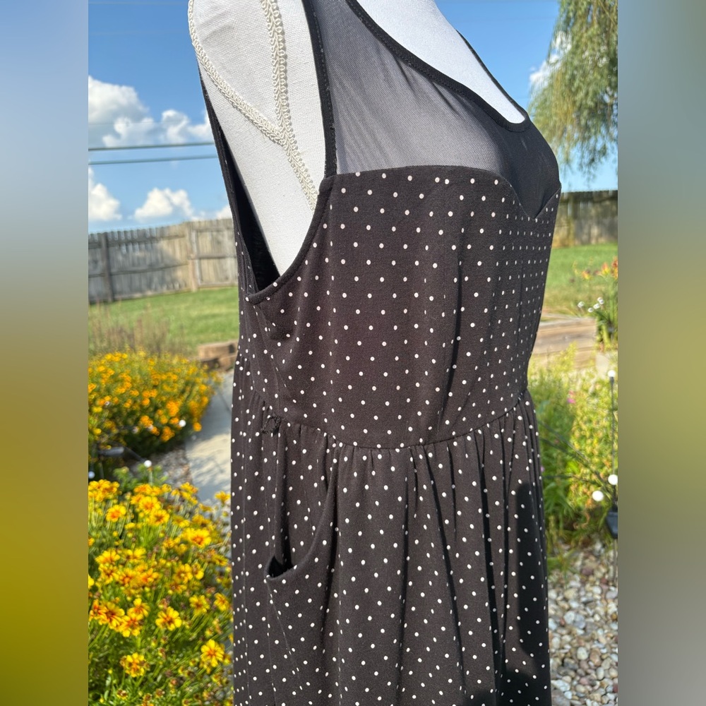 Torrid Women’s Scoop Neck Stretch Fit-Flare Polkadot Sleeveless Dress in Size 2 - Picture 5 of 8